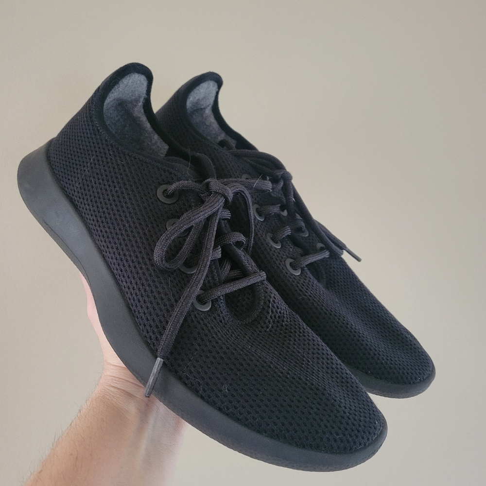 Allbirds Tree Runner Men's Lightweight Black Mesh Lace-Up Sneakers Size 11